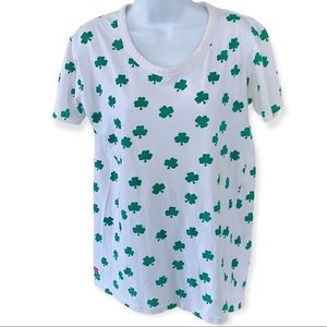 Tradicional Craftwear White T-shirt with Clover Pattern Men’s Size S Ireland tee